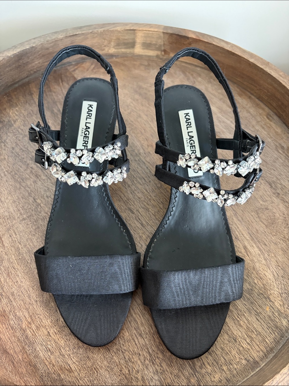 Karl Lagerfeld Black Slingback Heels